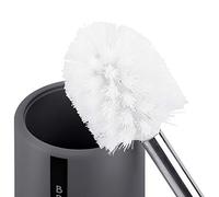 Fdit Scopino per WC con Supporto, Setole Dense per la Pulizia Sotto il Bordo, Design Sottile da Pavimento in Bianco Blu Grigio, Struttura in Acciaio Inossidabile ABS PP per Bagno di (GRAY)