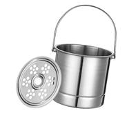 Fdit Secchiello per il Ghiaccio in Acciaio Inossidabile con Filtro Dell'acqua, Contenitore per Ghiaccio da Bar Professionale da 1 Litro con Maniglia, Design Ottimizzato per Feste in (SILVER)