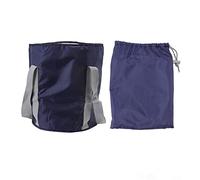 Fdit Secchio da Campeggio Portatile Vano per Bagno Pieghevole Vasca Pieghevole con Piede per il Design a Doppio Strato e Borsa per la Casa per Escursioni da Viaggio Esterno (blu navy)