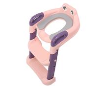Fdit Sedile WC per Vasino per Bambini in PU con Scaletta per Sgabello Sedile Pieghevole Sicuro per Vasino per Bambini per Ragazze PP (PINK)