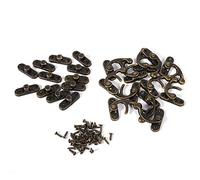 Fdit Serratura Antica, 12 Pezzi Bronzo Tono Vintage Destra Gancio a Scatto Hasp, Piccoli Fermagli a Scatto con Viti, per Decorare Scatole, Scatole di Gioielli Antichi, Scatole di