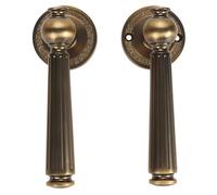 Fdit Serratura con Maniglia per Camera da Letto in Bronzo Antico in Acciaio Inossidabile, Impugnatura Ergonomica, Funzionamento Fluido e Silenzioso, 2 Set di Maniglie Incluse