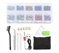 Fdit Set Applicatore Hotfix, Si Riscalda Rapidamente in 2 Minuti per Strass su Abiti in Pelle Artigianali, con Facile Organizzazione (Spina UE 100-240 V)