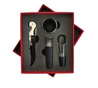 Fdit Set Apribottiglie in Acciaio Inossidabile Kit Cavatappi con Manico Durevole per gli Amanti del Vino per il Bar di Casa, Confezione Regalo con Apri Manuale (rosso)