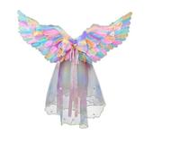Fdit Set Costumi di Halloween, Ali da Angelo Diavolo per Bambini con Fiocco (multicolore)