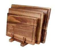 Fdit Set da Taglio in Legno Massello Taglieri con Supporto, 3 Pezzi