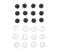 Fdit Set di 12 Cappelli da Strega e Coroncine da Principessa per Torte, con Lega di Zinco e PVC, per Decorazioni per Feste di Compleanno Wicked (SILVER)