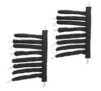 Fdit Set di 2 Bigodini Senza Calore con 8 Bigodini, Strumento per lo Styling Sicuro da Usare con Fascia, Adatto a Vari Tipi di Capelli (BLACK)