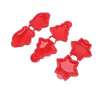 Fdit Set di 3 Stampi per Torte, Albero di Natale, Stella, Guanto, Pressa per Impasto, Mini Macchina per Torte Manuale, con Materiale ABS, per Dolci di Natale, Feste di Pasqua,