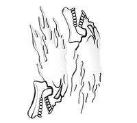 Fdit Set di Adesivi Personalizzati con Teschio di Fuoco, Decalcomania per Moto Elegante e Resistente per un Look Unico, Adesivo per Serbatoio Carburante da 2 Pezzi per Motociclisti (A(argento))