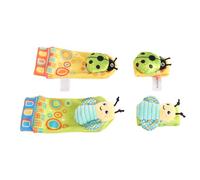 Fdit Set di Calzini con Sonagli da Polso per Cuccioli di Animali, Stimolazione Visiva Carina e Raffinata per Bambini di età Compresa tra 0 e 1 Anno, Materiale in Poliestere Morbido (Tipo 2)