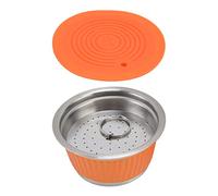 Fdit Set di Capsule di caffè Ricaricabili in Acciaio Inossidabile Durevoli per la Macchina Goditi il buon Regalo per gli Amanti del caffè (ORANGE)