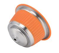 Fdit Set di Capsule di caffè Riutilizzabili Tazza con Filtro per Ricaricabile Capsula di caffè in Acciaio Inossidabile con Coperchio in Silicone per Macchina (ORANGE)