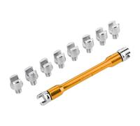 Fdit Set di Chiavi a Raggi Motociclisti, Spanner in Alluminio CNC con 10 Punte Intercambiabili 5,0 a 6,8 Mm 93 Mm di Strumento di Capezzolo a Spese Universali per la Maggior Parte della (B (Golden))