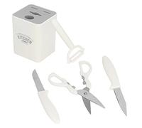 Fdit Set di Coltelli da in Acciaio Inossidabile da 3 Pezzi con Impugnatura Ergonomica Antiscivolo e Base di Stoccaggio per Tagliare Frutta e Verdure