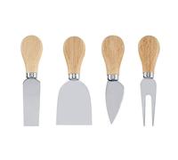 Fdit Set di coltelli per formaggi in acciaio inossidabile 4 pezzi/set Set di taglierini per affettatrice per coltelli da taglio con manico in legno