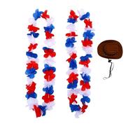 Fdit Set di Costumi da Oca del Portico, Cappello Patriottico con 2 Ghirlande Rosse Bianche Blu, Accessorio Decorativo da Oca da 23 Pollici per Feste Estive in Giardino