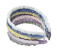 Fdit Set di Fasce per Capelli Colorate con Movimento in Raso da Donna, Fascia in Seta Sottile Antiscivolo per Tutte le Acconciature, Fasce per Capelli Pieghettate in 7 Pezzi per Abiti Quotidiani e