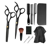 Fdit Set di Forbici da Barbiere Professionali 13 Pezzi Kit per Taglio Capelli Strumenti per Parrucchieri in Acciaio Inossidabile con Borsa in Pelle per Uso Domestico in Salone