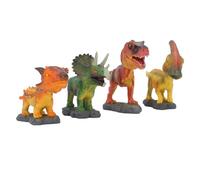 Fdit Set di Giocattoli Dinosauri Realistici Interattivi con Azione di Scuotimento della Testa, Figure Educative di Dinosauri in PVC + Metallo, 4 Pezzi Giocattoli Antistress per Bambini