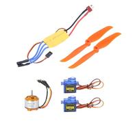 Fdit Set di Motori Forti Senza da 2200 KV con ESC 30A e 6035 Pesce per Aerei RC, Perfetto per 400-450 Ventilatori, Materiale ABS (2212 KV2200 Motore + 6035 Paddle + 9 grammi Servo)
