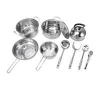 Fdit Set di Pentole in Acciaio Inossidabile, Pentole e Padelle Antiaderenti Set di Pentole da da 12 Pezzi Combo con Padella Pentola per Latte Pentole e Utensili per Tutti i Piani