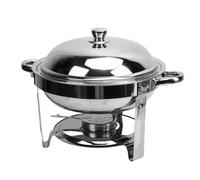 Fdit Set di Piatti a Buffet Rotondo in Acciaio Inossidabile da 6L, Realizzato in Materiale di Grado Alimentare con Stufa Alcool Staccabile per Feste per Matrimoni Banchetti