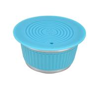 Fdit Set di Tazze con Filtro per Capsule di caffè Riutilizzabili in Acciaio Inossidabile con Coperchio in Polvere Abbinato per, Goditi il divertimento a Casa o in Ufficio (BLUE)