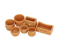 Fdit Set di Vasi da Fiori in Miniatura in Resina, Bellissimo Mini Vaso da Fiori di Simulazione per il Giardino della Casa delle Bambole Fai-da-te, Sviluppa l'abilità Fai-da-te dei Bambini, Vaso da