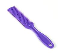 Fdit Set Pettini per Taglio Capelli, Pettini per Parrucchieri Viola Taglio Doppio Lato Pettine con Lama di Rasoio Dal Design Sottile con 2 Lame Extra per Uso Domestico e in Salone