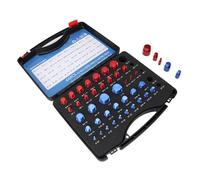 Fdit Set Versatile di Calibri per Filettatura di Dadi e Bulloni per un Dimensionamento Accurato in un Elegante Design Rosso e Blu, Materiale in Alluminio, 44 pezzi