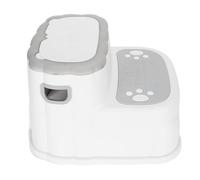 Fdit Sgabello con Gradino, Resistente, Facile da Trasportare, Supporto Stabile, Sgabello a 2 Gradini per Bagno, Cucina, Grazioso per WC (GREY)