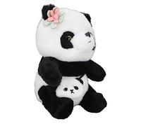 Fdit Simpatico Cuscino di Simulazione Lavabile in Peluche a Forma di Panda con Decorazione Floreale da 24,9 Cm per la Decorazione della Camera da Letto