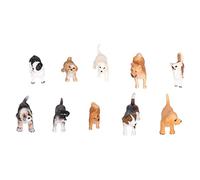 Fdit Simpatico Set di Giocattoli con Mini Figure di Cani Dipinti a Mano per Bomboniere e Artigianato per Bambini, Set da Gioco con Figure di Cuccioli di Simulazione da 10 Pezzi per gli Amanti degli