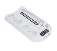 Fdit Slient Cooling Charger Stand Stazione di Raffreddamento Potente per Slim, Ricarica a Doppio Controller, Installazione Semplice per i Giocatori, Materiale ABS (WHITE)