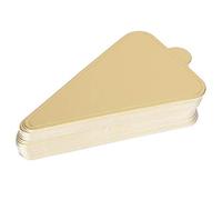 Fdit Sottotorta da 300 Pezzi, Base Triangolare per Mousse e Cupcake, Vassoio in Cartone di Carta Dorata con Maniglia Laterale per Esposizione di Dessert per Feste di Forno