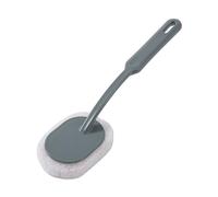 Fdit Spazzola di Scrub con Testa di Spugna Manico Lungo la Spazzola per Pulizia per il Bagno Pavimento della Vasca Bagno con Manico Ergonomico Spugna Durevole Materiale PP Facile Usare (Grigio verde)