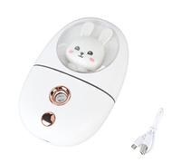 Fdit Spruzzatore per il Viso con Animali Carini, Mini Umidificatore per il Viso Ricaricabile Tramite USB con Tecnologia di Vibrazione Ad Ultrasuoni, Serbatoio Dell'acqua da 35 Ml per (WHITE)