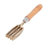 Fdit Squama Pesce in Rame, Strumento per Rimuovere le Squame con Manico in Legno Composito con Lama Resistente Alla Ruggine Preparazione del Pesce Efficiente e Senza Disordine,