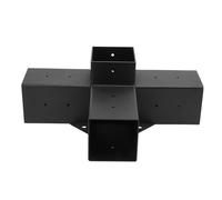 Fdit Staffa per Gazebo Completamente Saldata, Staffa per Palo in Legno Verniciato a Polvere Resistente, per Stabilimenti Commerciali, Nera (4 vie)