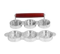 Fdit Stampo per Hamburger, Efficiente Strumento per Pressare Hamburger con Lega di Alluminio e Struttura in Legno di Pino per Uso Esterno