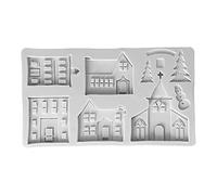 Fdit Stampo per Torta in Silicone, Stampo di Cioccolato Fondente Castello di Albero di Natale per Foromaterapia Fai da Te