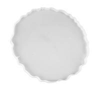 Fdit Stampo per Vassoio di Frutta in Silicone, Stampo per Sottobicchiere in Resina Fai-da-te con Manici in Lega per Piatto Mandala Rotondo Quadrato (MD3487 Piatto Frutta Grande Rotondo)