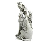 Fdit Statua Commemorativa di Angel Dog, Pietra Commemorativa per Animali Domestici in Resina Sintetica Vivida e Squisita Intagliata a Mano Adatta per Giardini All'aperto