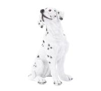 Fdit Statua Realistica di Cane in Resina, Aspetto Carino, Decorazione da Tavolo Impermeabile per Cuccioli, Decorativa per la Casa e la Camera da Letto (Cane maculato)