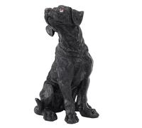 Fdit Statua Realistica di Cane in Resina, Aspetto Carino, Decorazione da Tavolo Impermeabile per Cuccioli, Decorativa per la Casa e la Camera da Letto (BLACK)