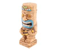 Fdit Statua Tiki Solare Statuetta da Giardino per Esterni con Luce Solare Luce Calda a LED Ad Energia per Decorazioni per Patio, Prato, Cortile, Interruttore Automatico