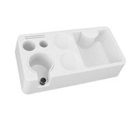 Fdit Stazione Portafiltro per caffè Supporto Compatto con 1 Contenitore per Rifiuti Organizzatore Senza Disordine per Manomissione caffè Bianco per Caffetteria 12,2x5,9 Pollici