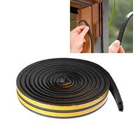 Fdit Striscia di Tenuta per Porte e Finestre Tipo D Guarnizione Insonorizzante Autoadesiva 3 Pezzi per un Ambiente di Vita Tranquillo (BLACK)