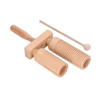 Fdit Strumento per L'educazione Precoce Guiro a Percussione Musicale, Lunghezza Totale 25 Cm, per Bambini da 1 Anno in su, Vernice a Base D'acqua, Bordo Lucido, Materiale in Legno